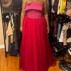 BRAND NEW Strapless Two Tone Prom Dress with Full Tulle Skirt